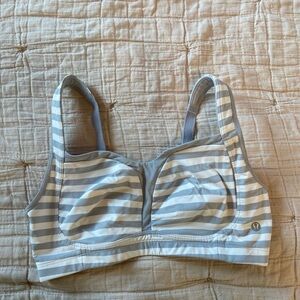 lululemon athletica Striped Sports Bra - Gray and White